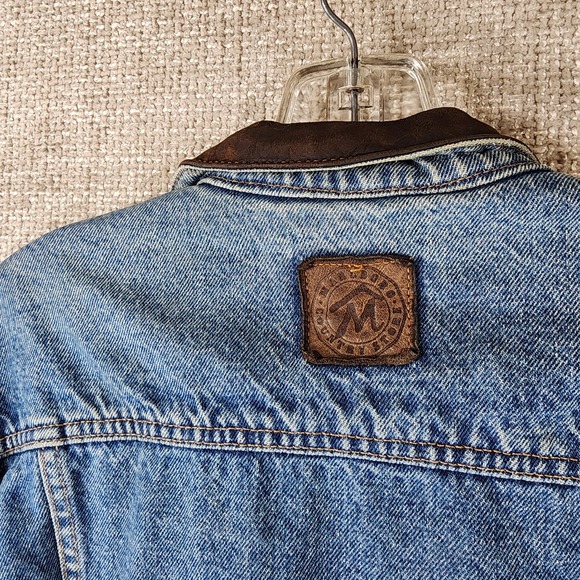 VTG 90s Marlboro Country Store Denim Trucker Jacket Mens M Blue Jean Button - Picture 9 of 15